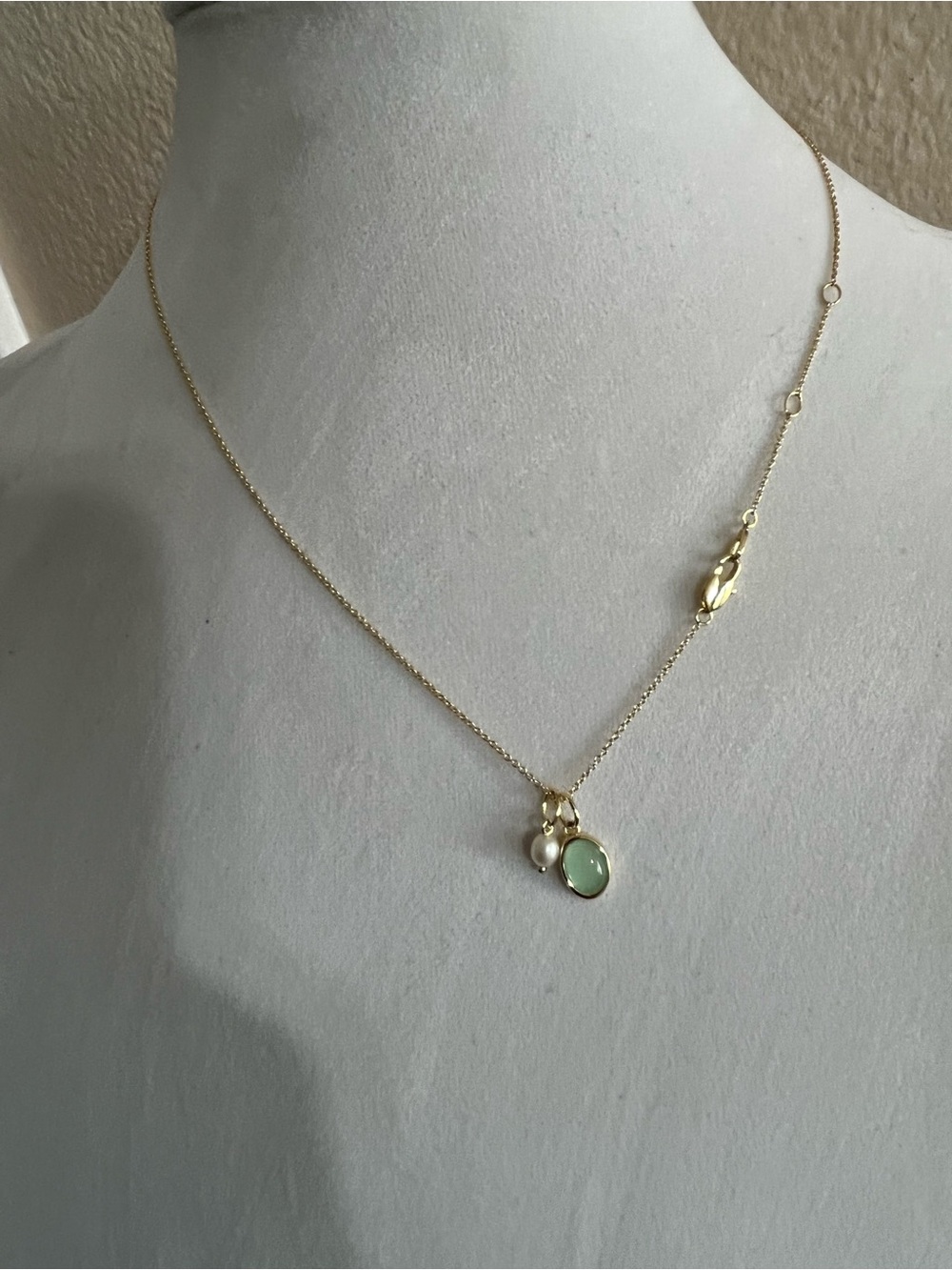 Ana Luisa Gold Necklace with Pearl and Green Pendant - Picture 3 of 6